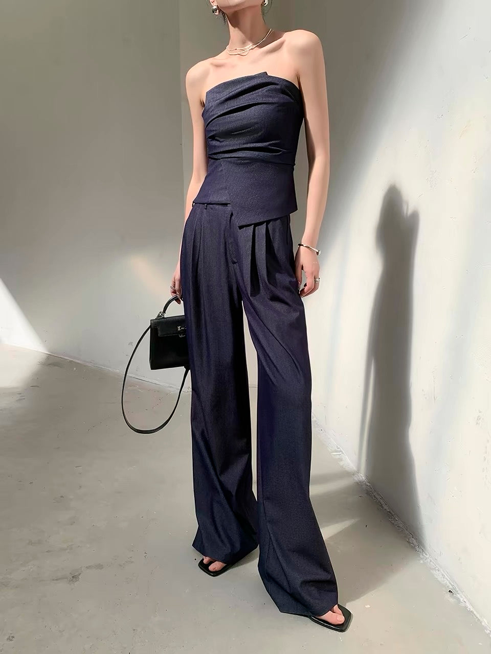 Indigo Drape Top