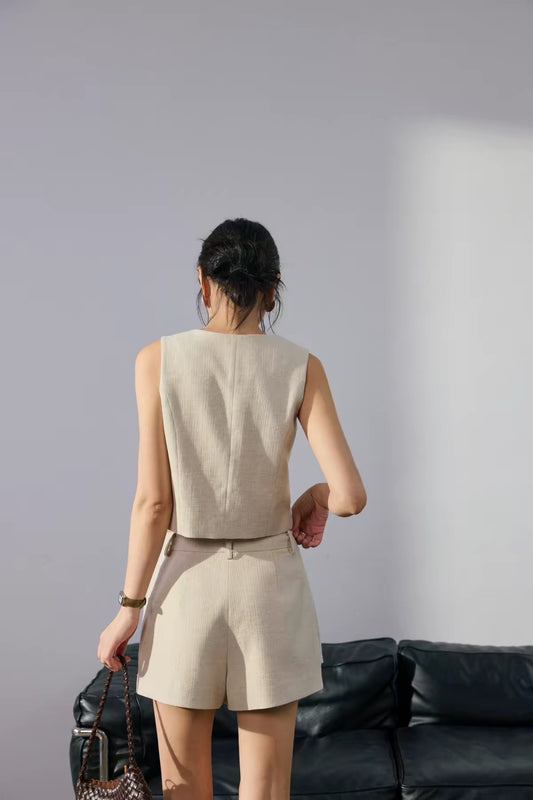 Natural Linen Vest