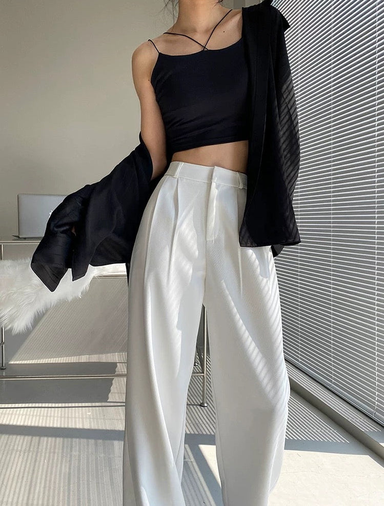 Loose Line White Pants