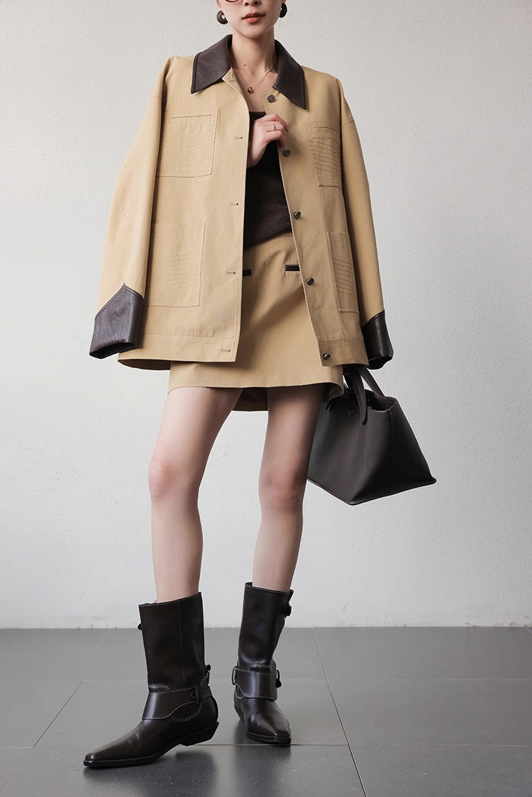 Contrast Collar Utility Jacket