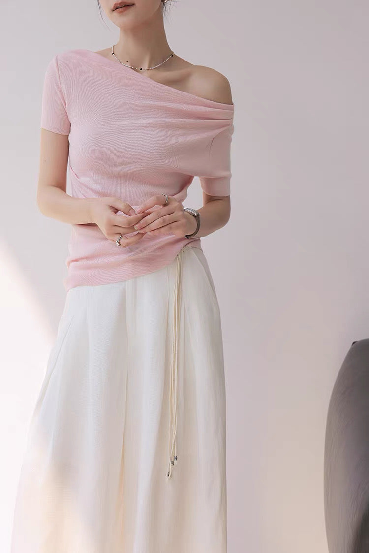 One shoulder summer knit