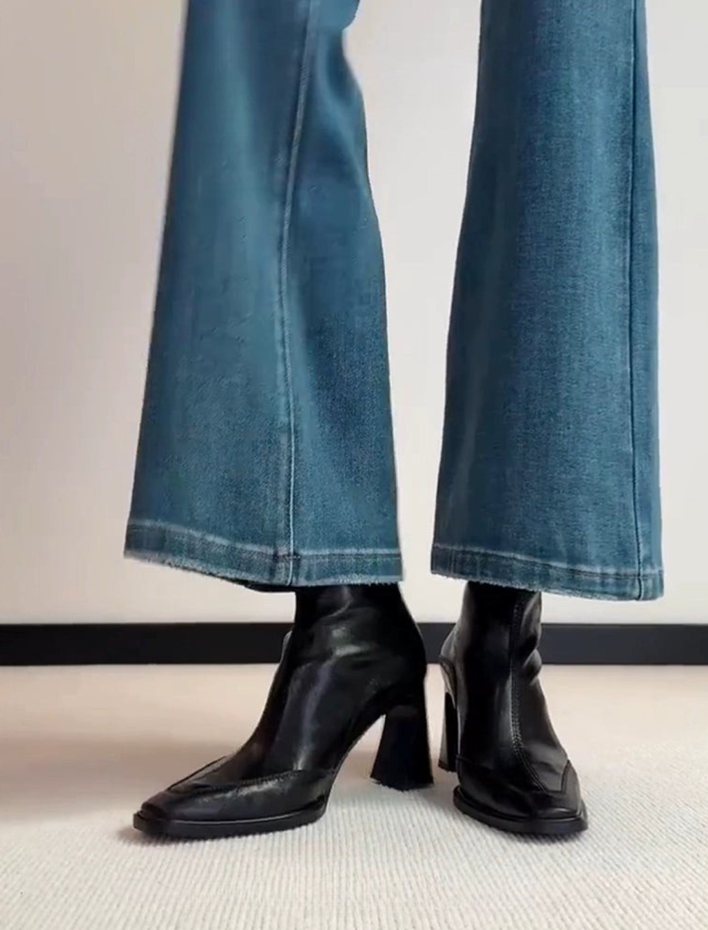 Square Toe Block Heel Boots / スクエアトゥ ブロックヒールブーツ