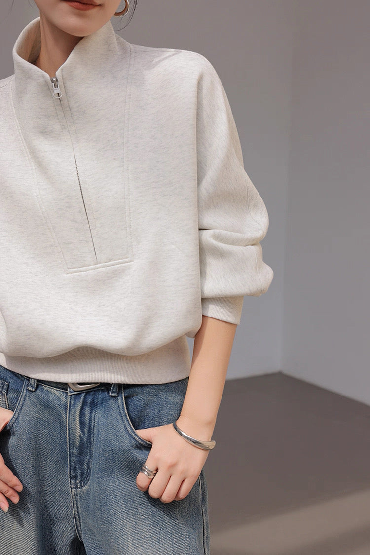 Half-Zip Soft Sweat Pullover