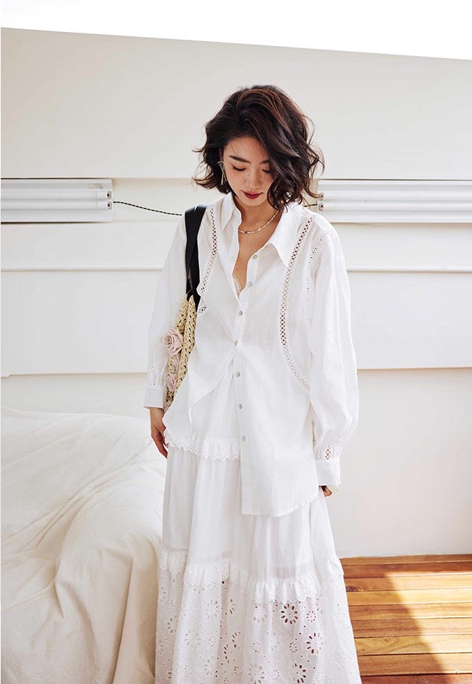 Sheer Lace Design Shirt