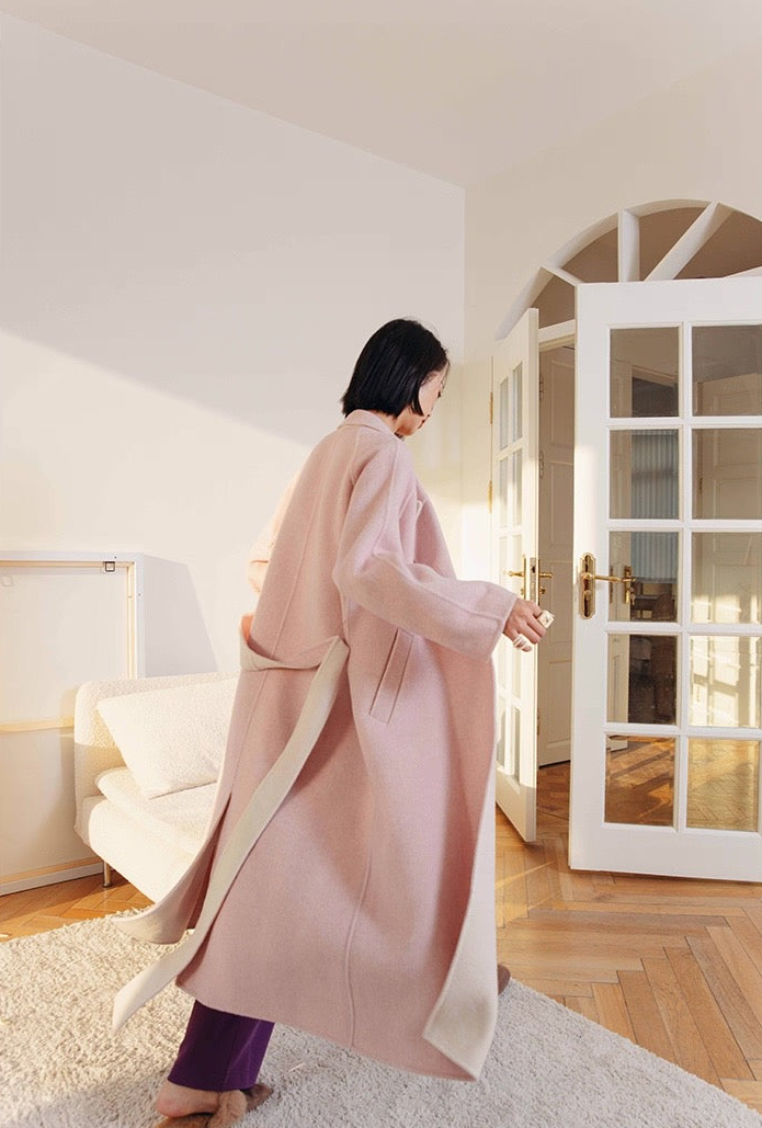 Blush Wool Wrap Coat / ブラッシュウールラップコート