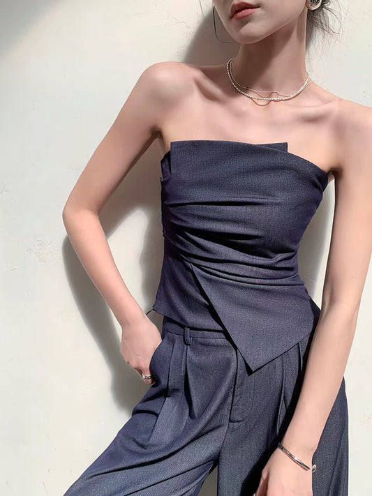 Indigo Drape Top