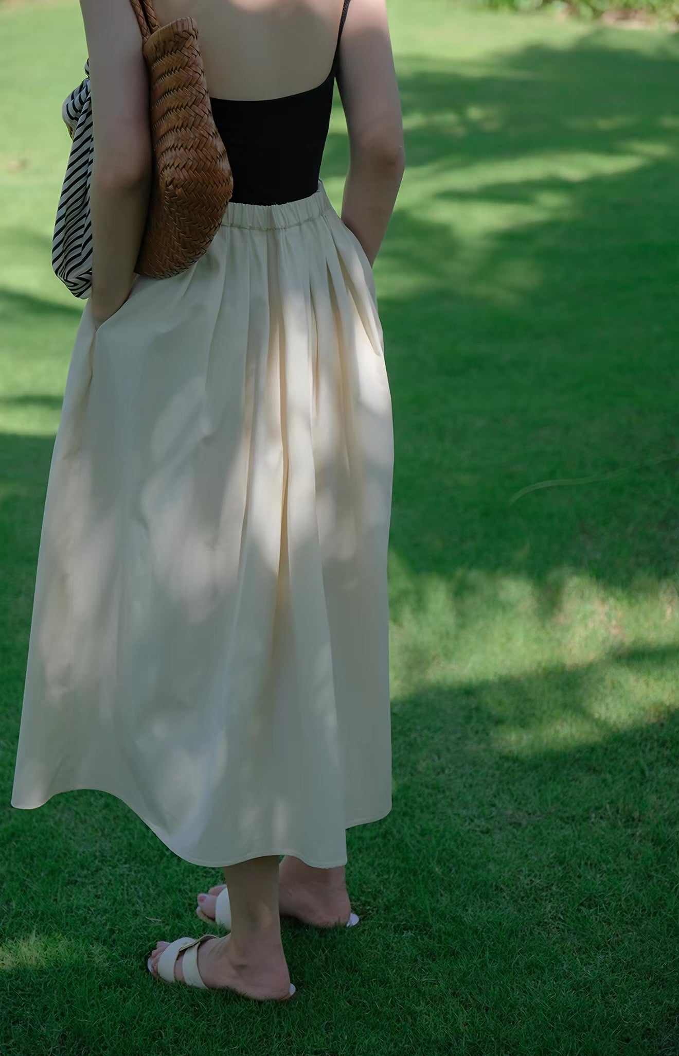 French Volume Midi Skirt