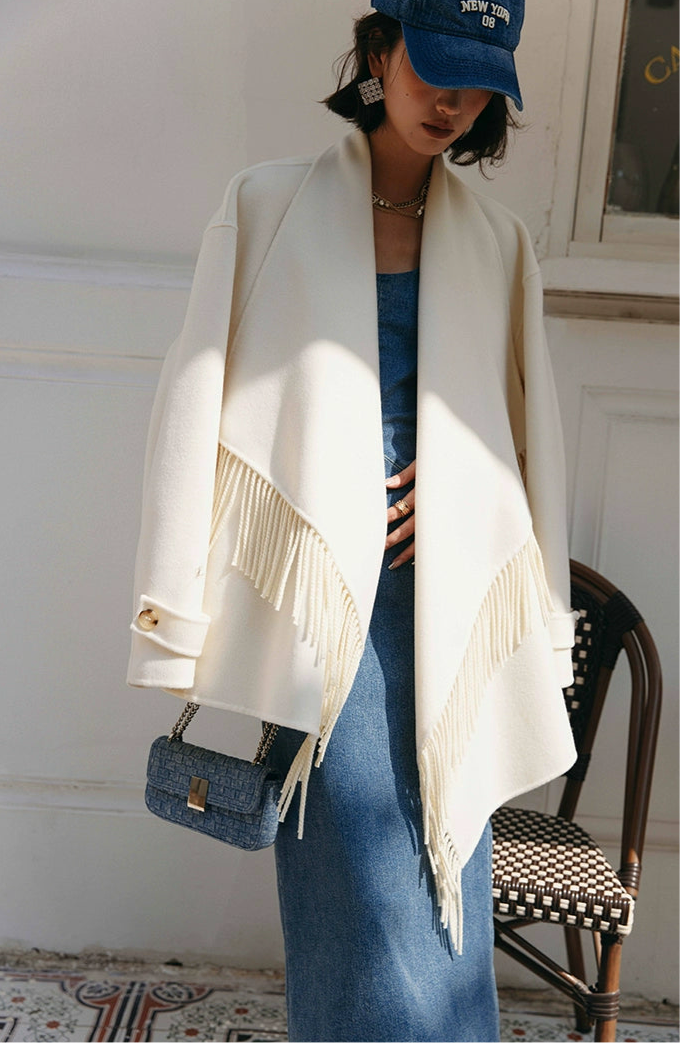 Wool Fringe Shawl Jacket / ウールフリンジショールジャケット