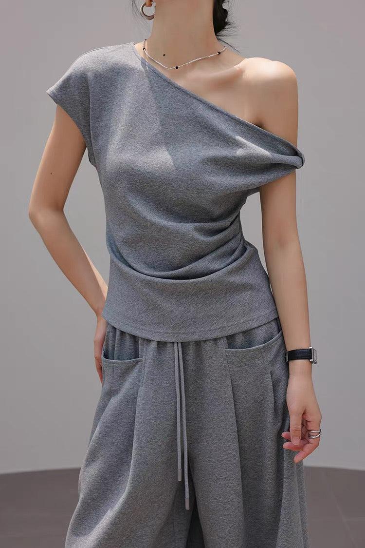 Asymmetry Drape Top