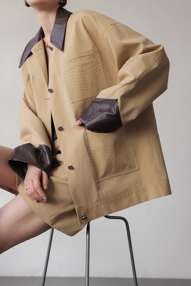 Contrast Collar Utility Jacket