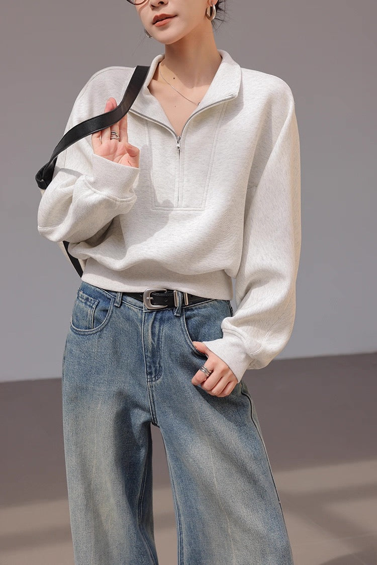 Half-Zip Soft Sweat Pullover