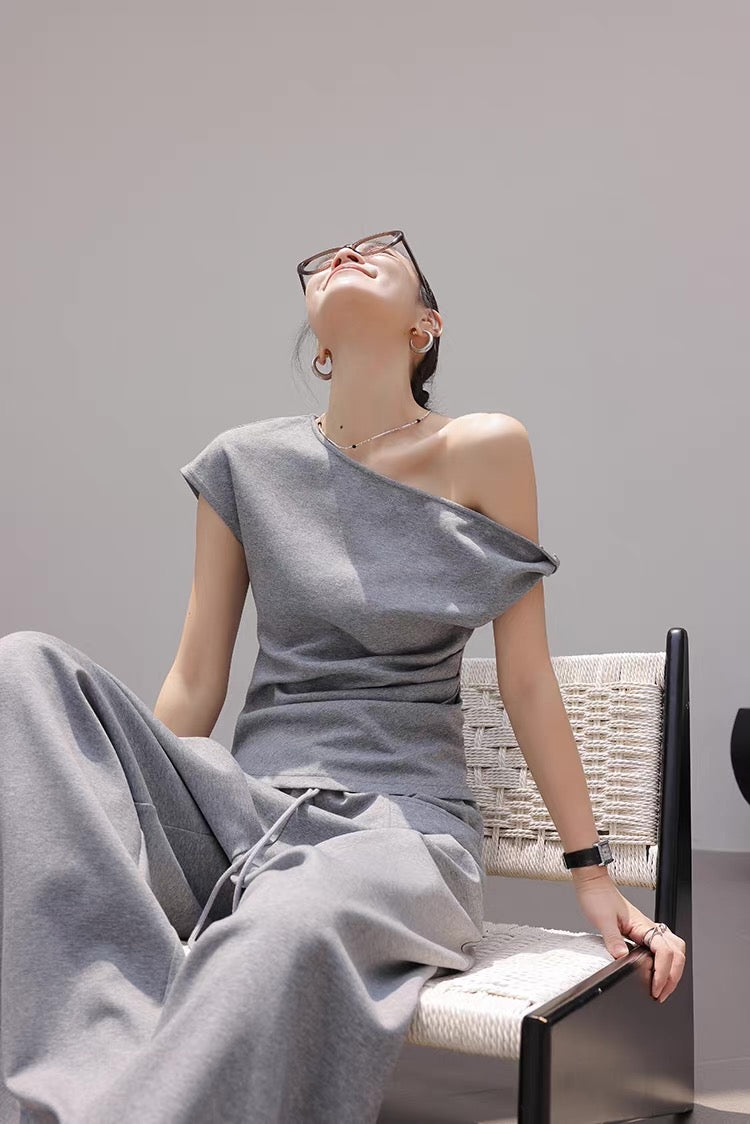 Asymmetry Drape Top