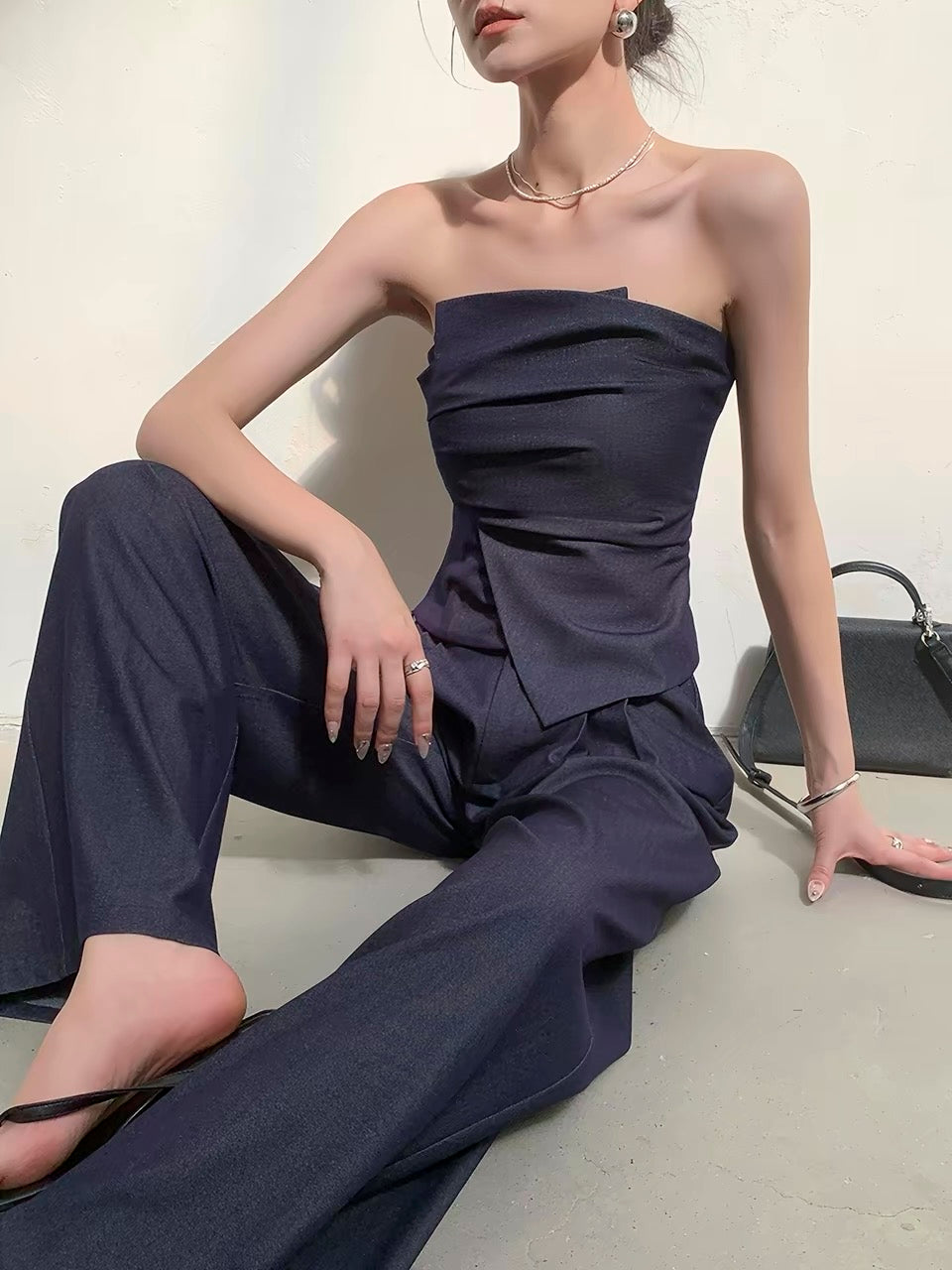 Indigo Drape Top