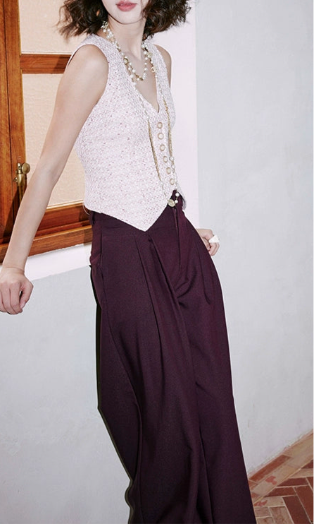 Dark Burgundy Wide Leg Suit Pants / ダークバーガンディ ワイドスーツパンツ