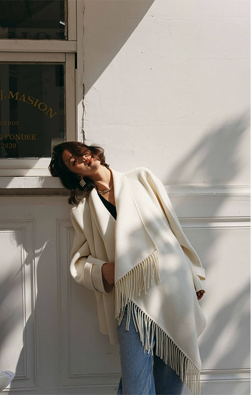 Wool Fringe Shawl Jacket / ウールフリンジショールジャケット