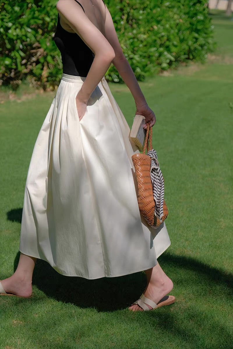 French Volume Midi Skirt
