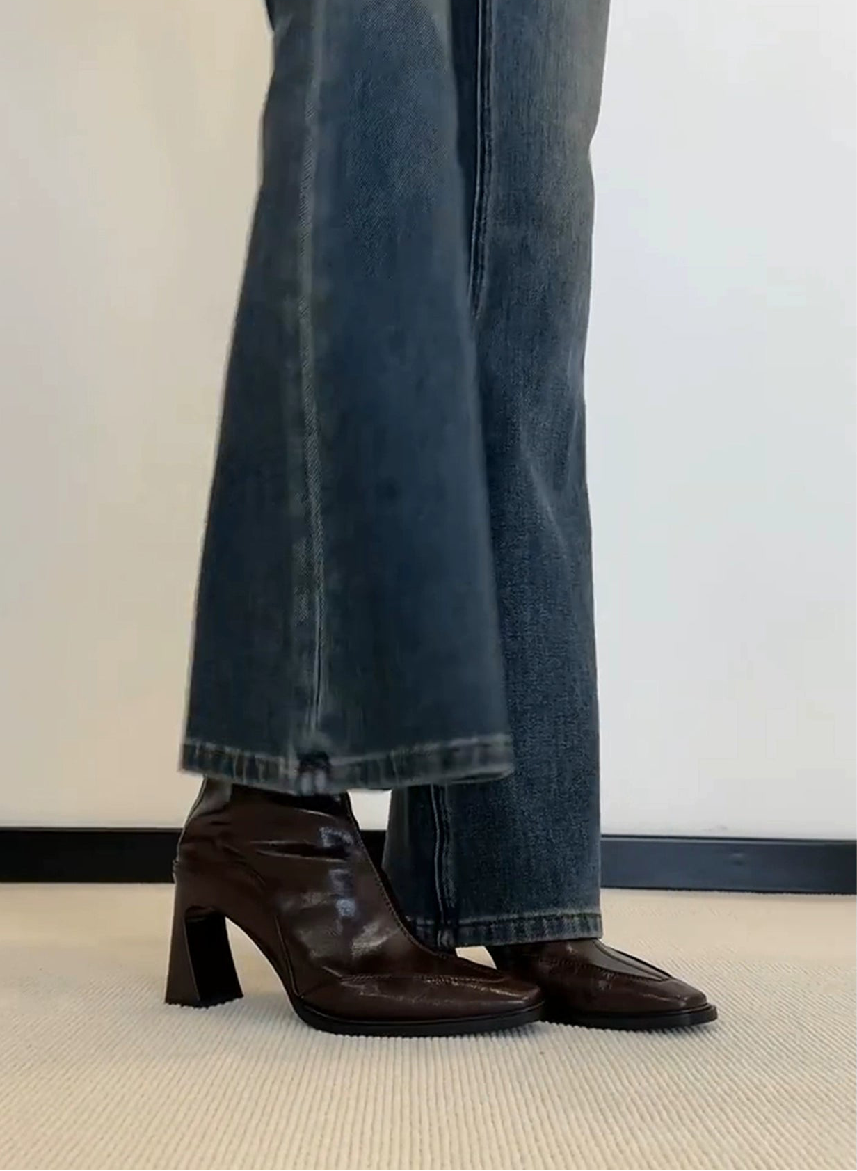 Square Toe Block Heel Boots / スクエアトゥ ブロックヒールブーツ