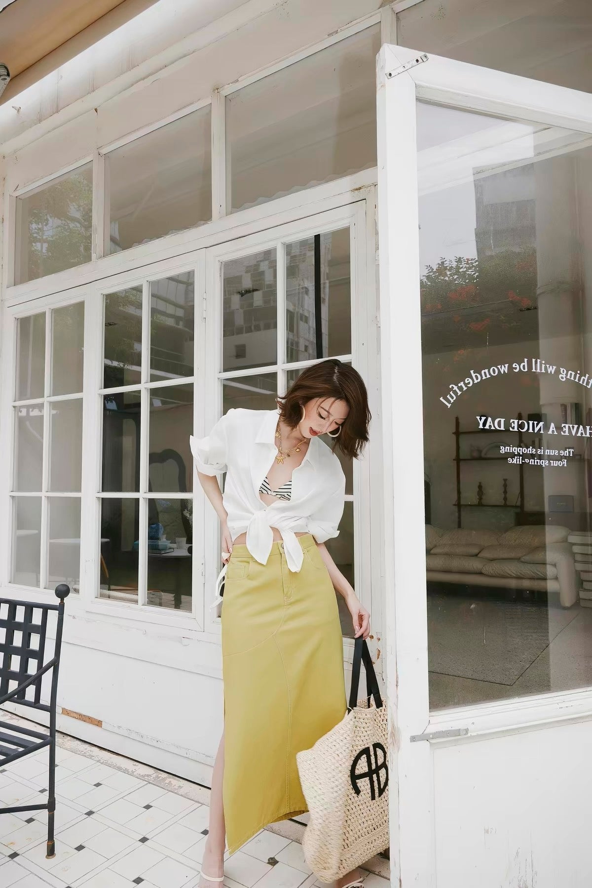 Butter Yellow Denim Skirt