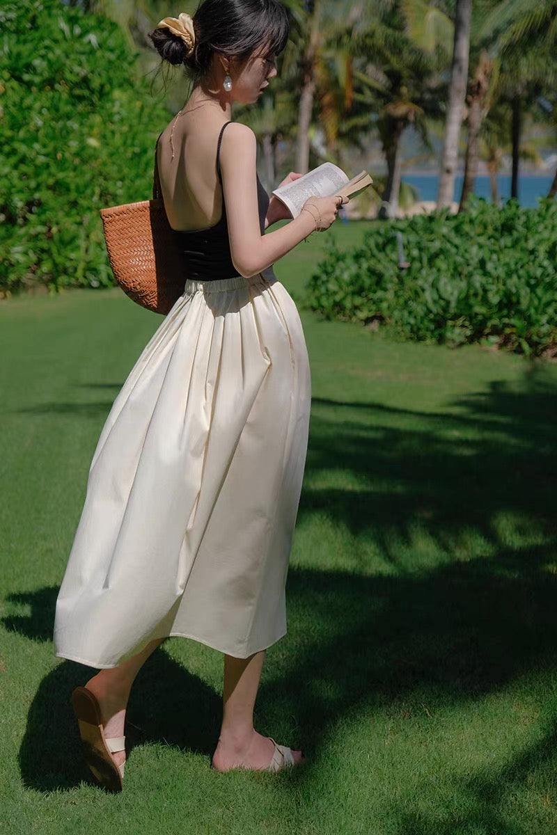 French Volume Midi Skirt