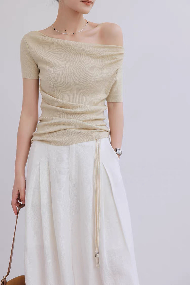 One shoulder summer knit
