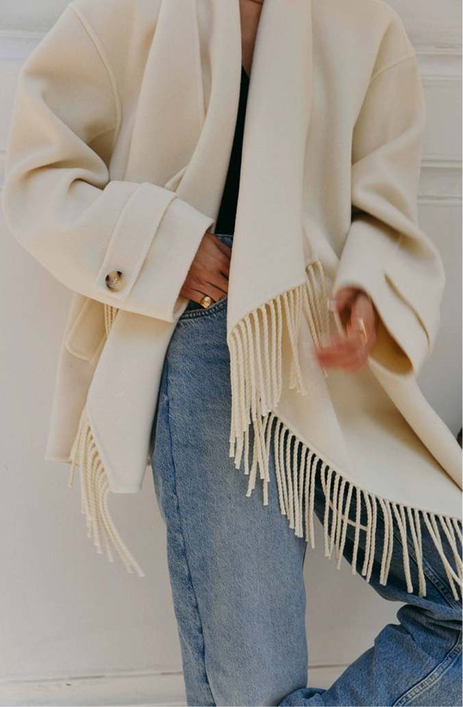 Wool Fringe Shawl Jacket / ウールフリンジショールジャケット