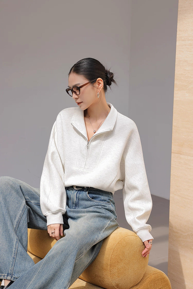 Half-Zip Soft Sweat Pullover