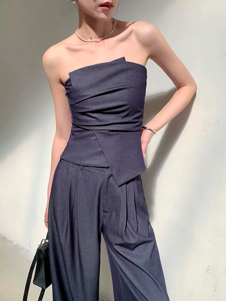Indigo Drape Top