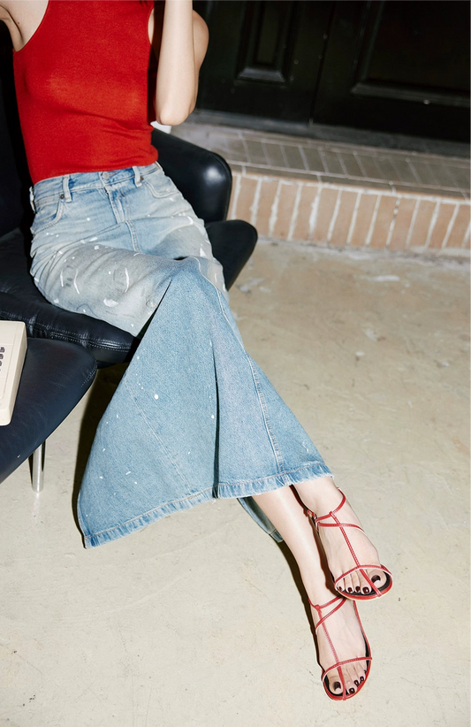 Paint Splash Denim Skirt / ペイントスプラッシュデニムスカート