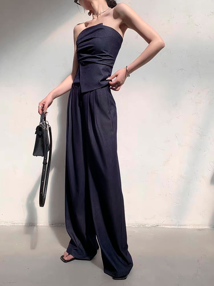 Indigo Drape Top