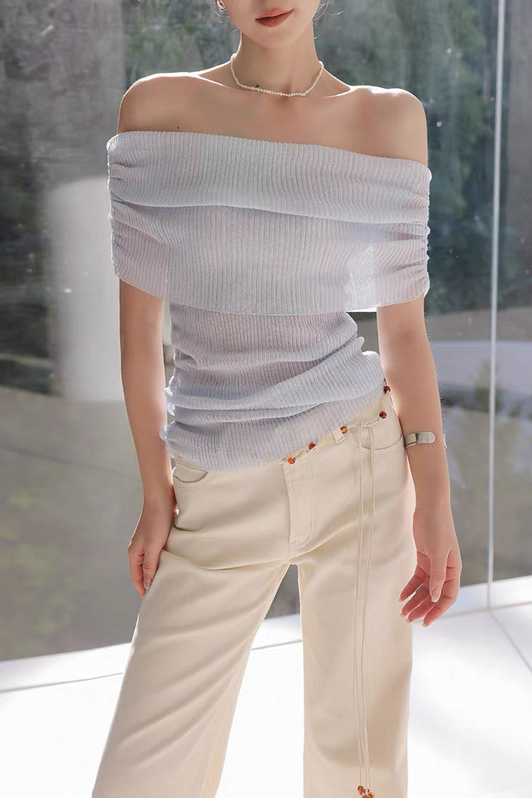 Summer Knit Off-Shoulder Top