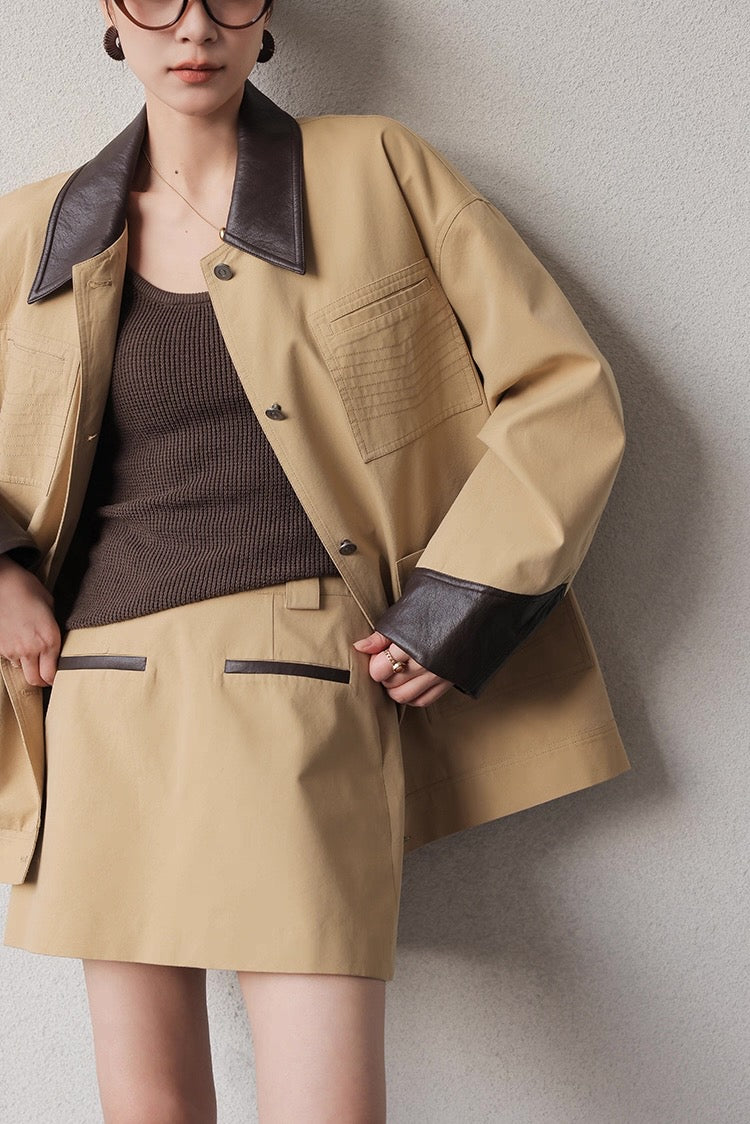 Contrast Collar Utility Jacket
