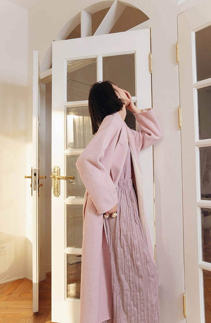 Blush Wool Wrap Coat / ブラッシュウールラップコート