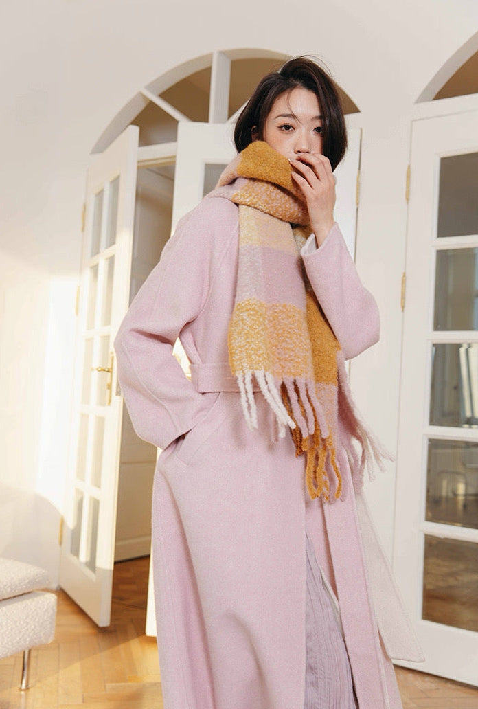 Blush Wool Wrap Coat / ブラッシュウールラップコート