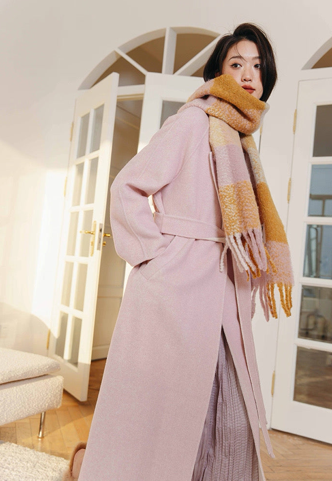 Blush Wool Wrap Coat / ブラッシュウールラップコート