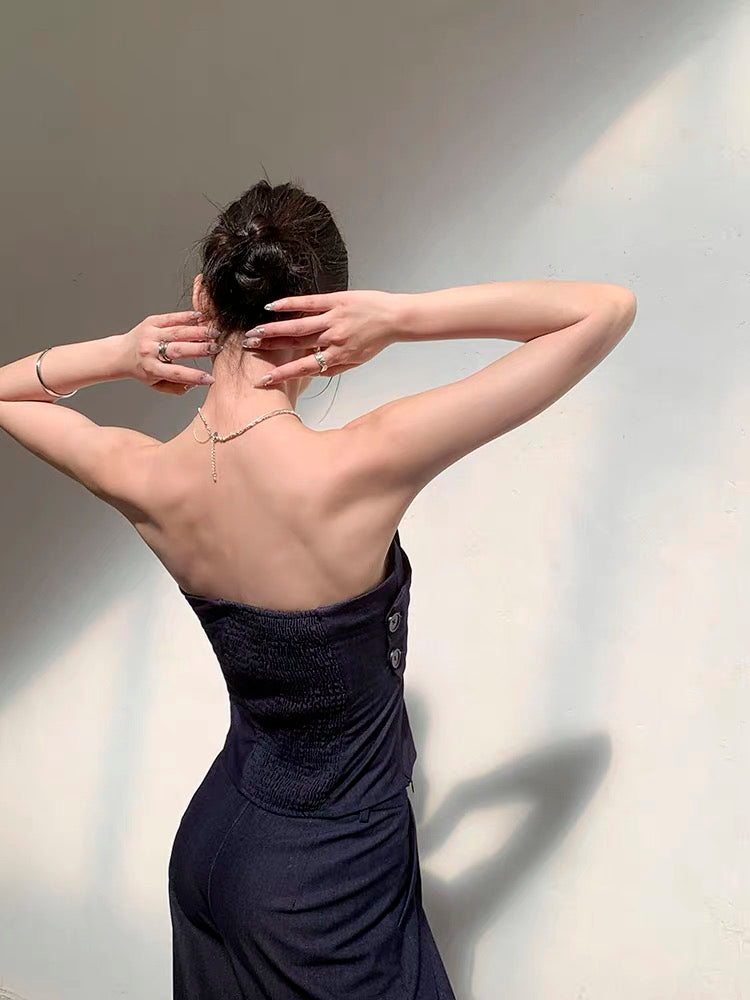 Indigo Drape Top