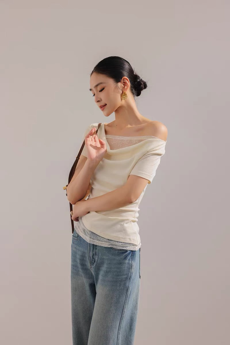 Lace Layered Off-Shoulder Top