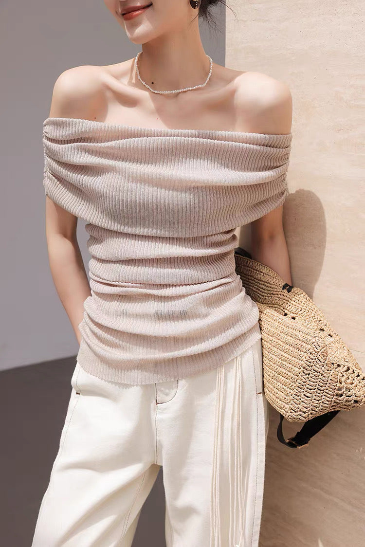 Summer Knit Off-Shoulder Top