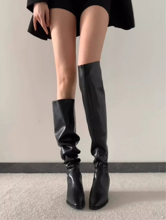 Dual Style Leather Long Boots / デュアルスタイルレザーロングブーツ