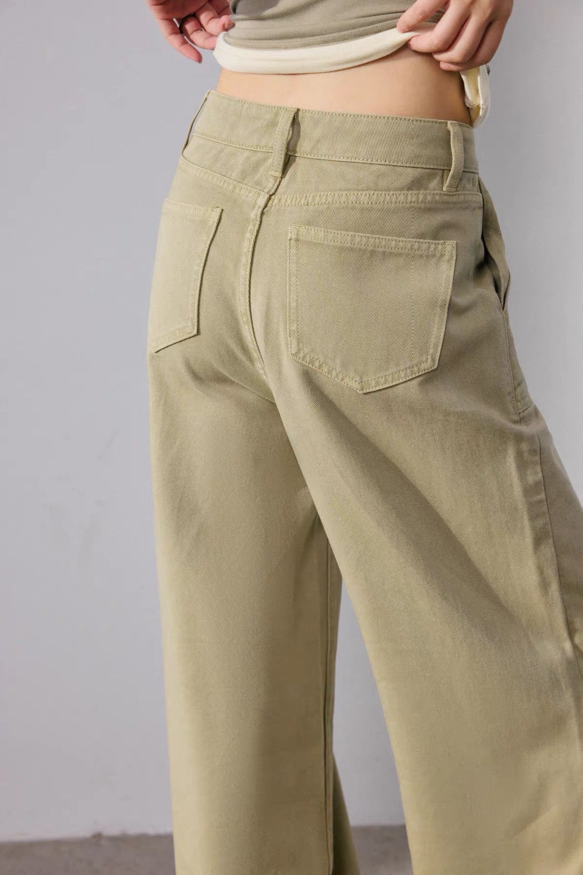 Soft Olive Wide Leg Pants