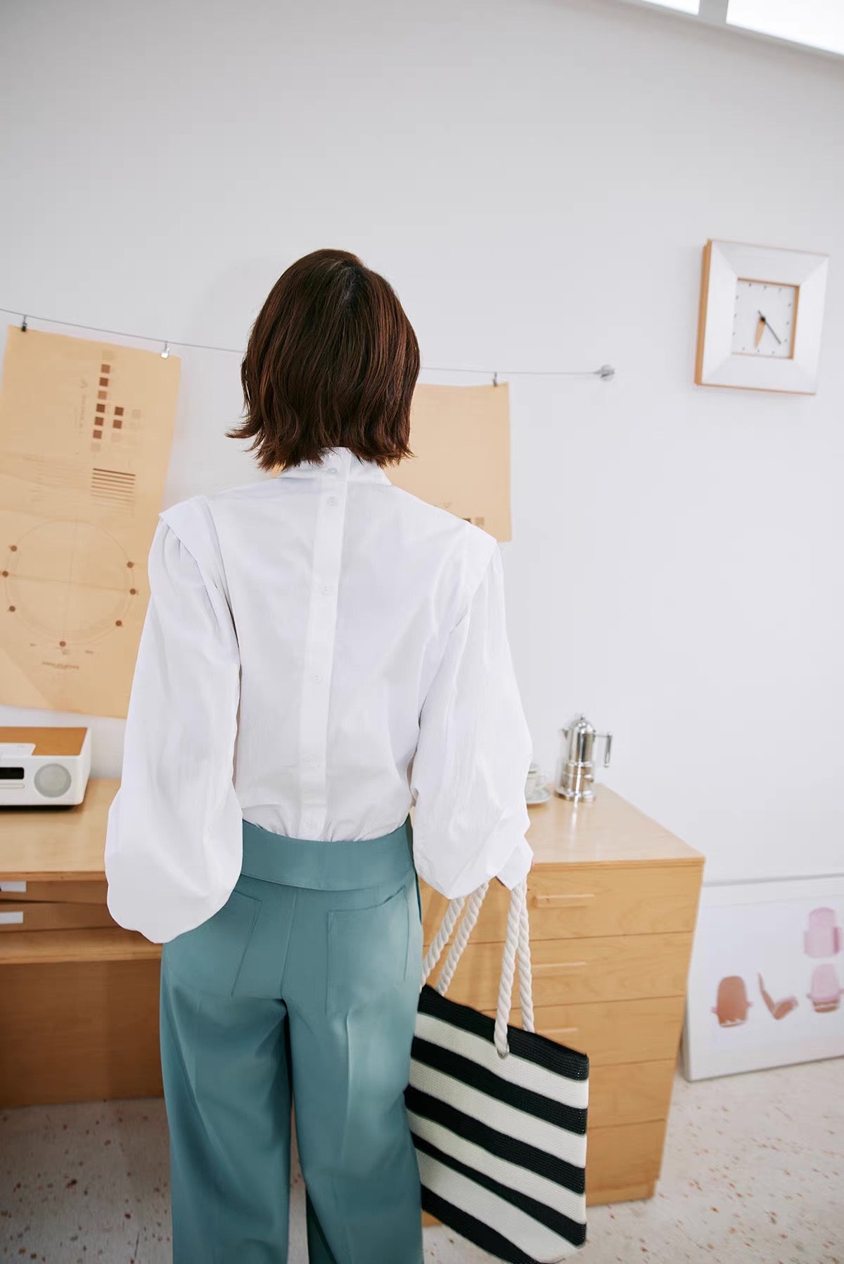 Flap Waist Straight Pants