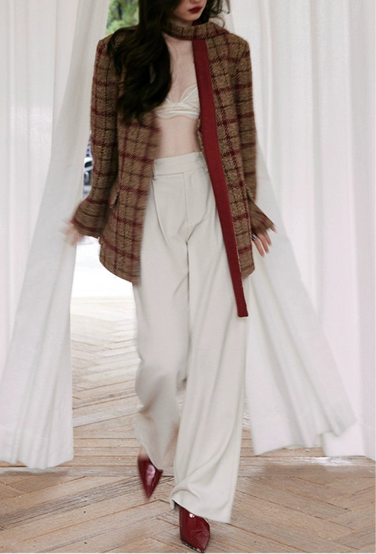 High Waist Pleated Wide Leg Pants / ハイウエストタックワイドパンツ