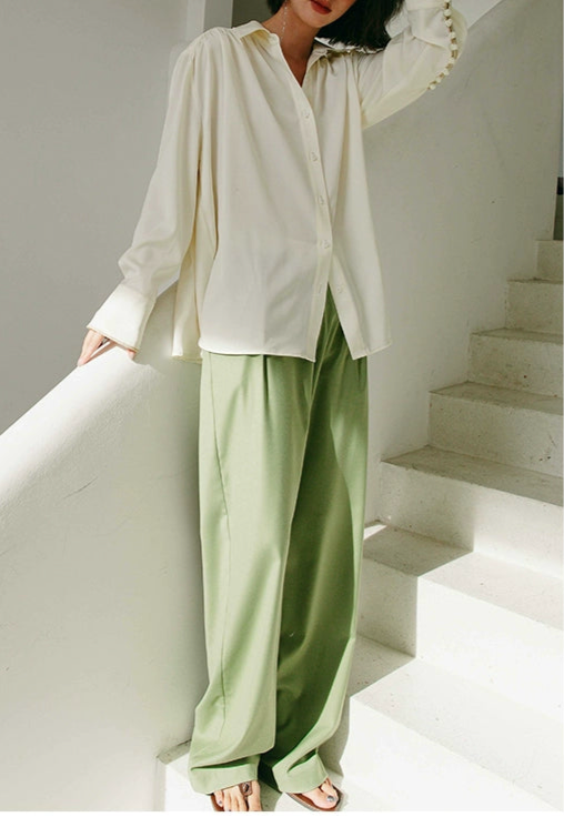 Gold Button Gather Blouse / ゴールドボタンギャザーブラウス