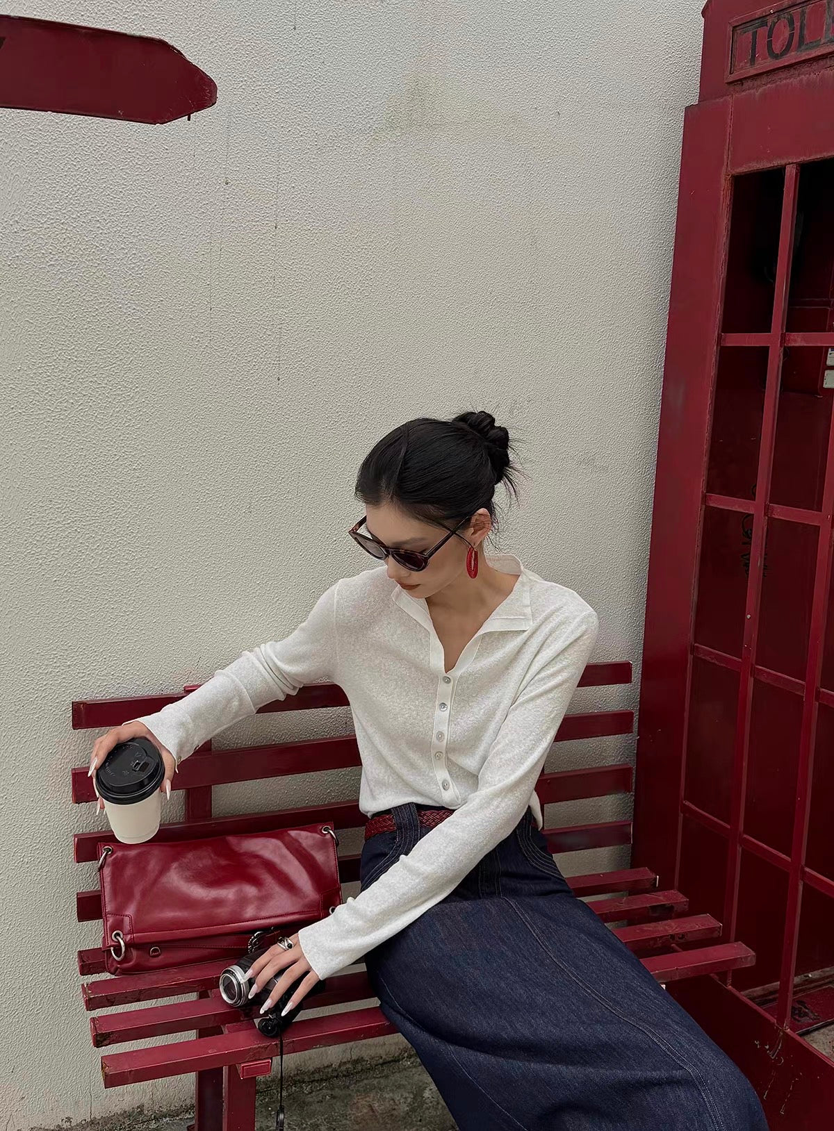 Linen Blend Button Knit Top