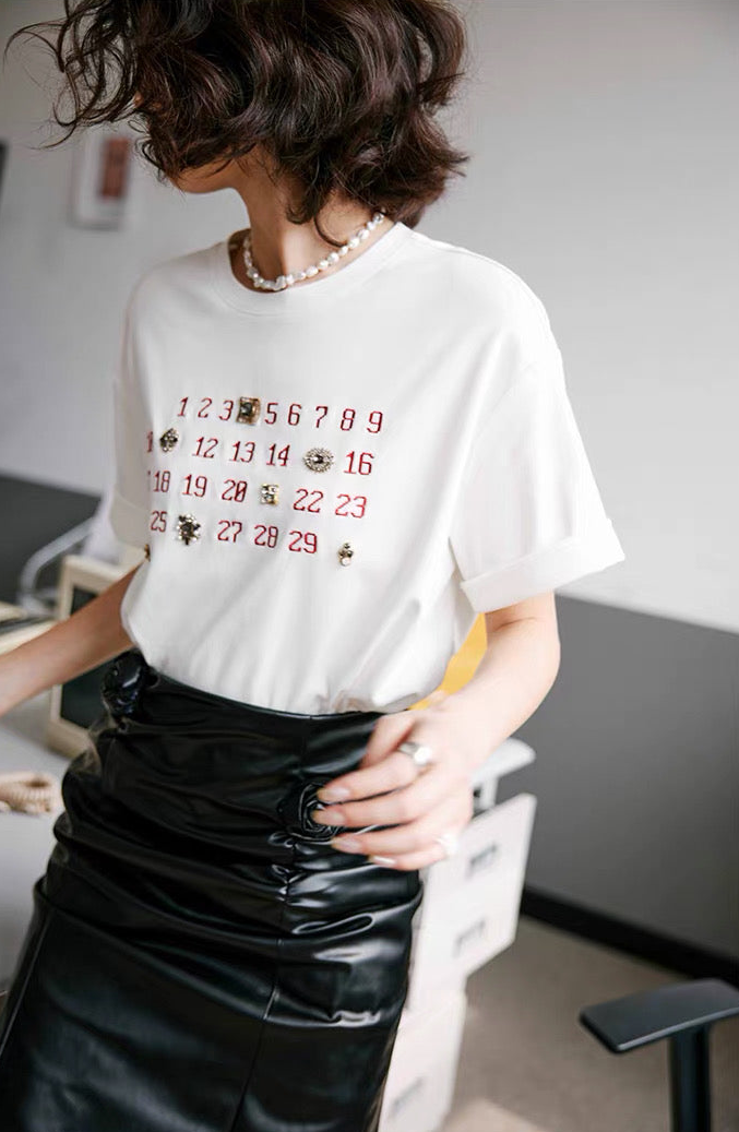 Calendar Motif T-Shirt