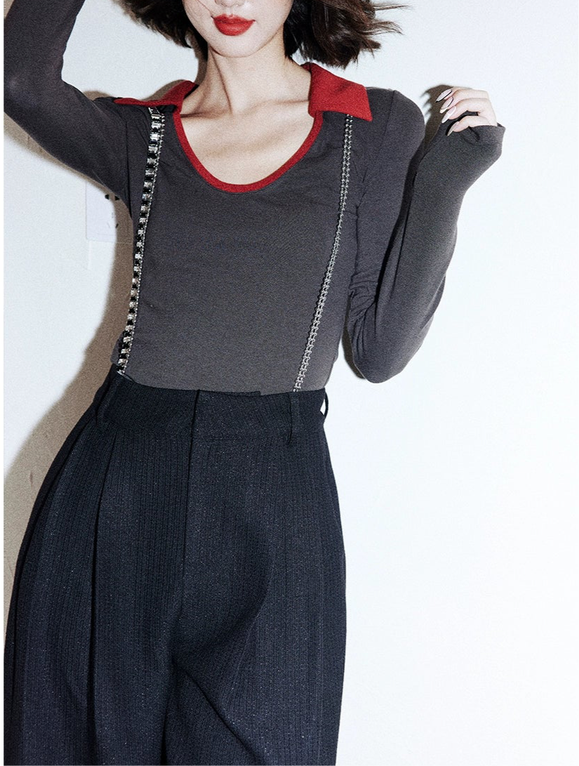 Chain Strap Wide Pants / チェーンストラップワイドパンツ