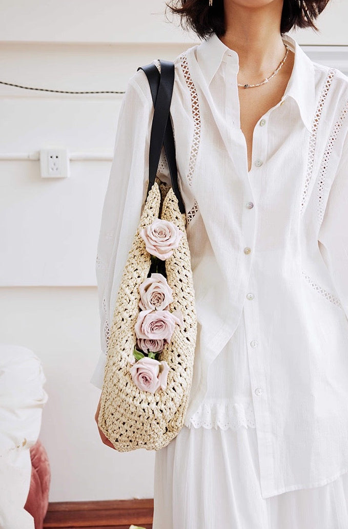 Sheer Lace Design Shirt
