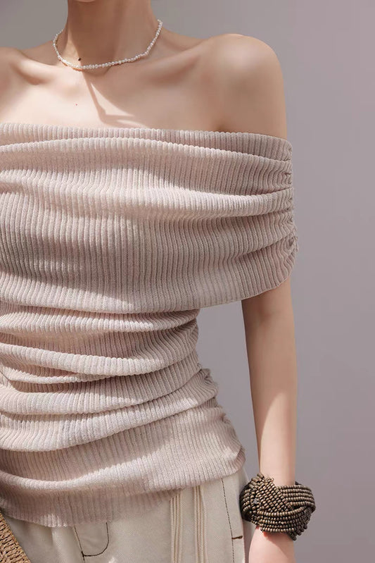 Summer Knit Off-Shoulder Top
