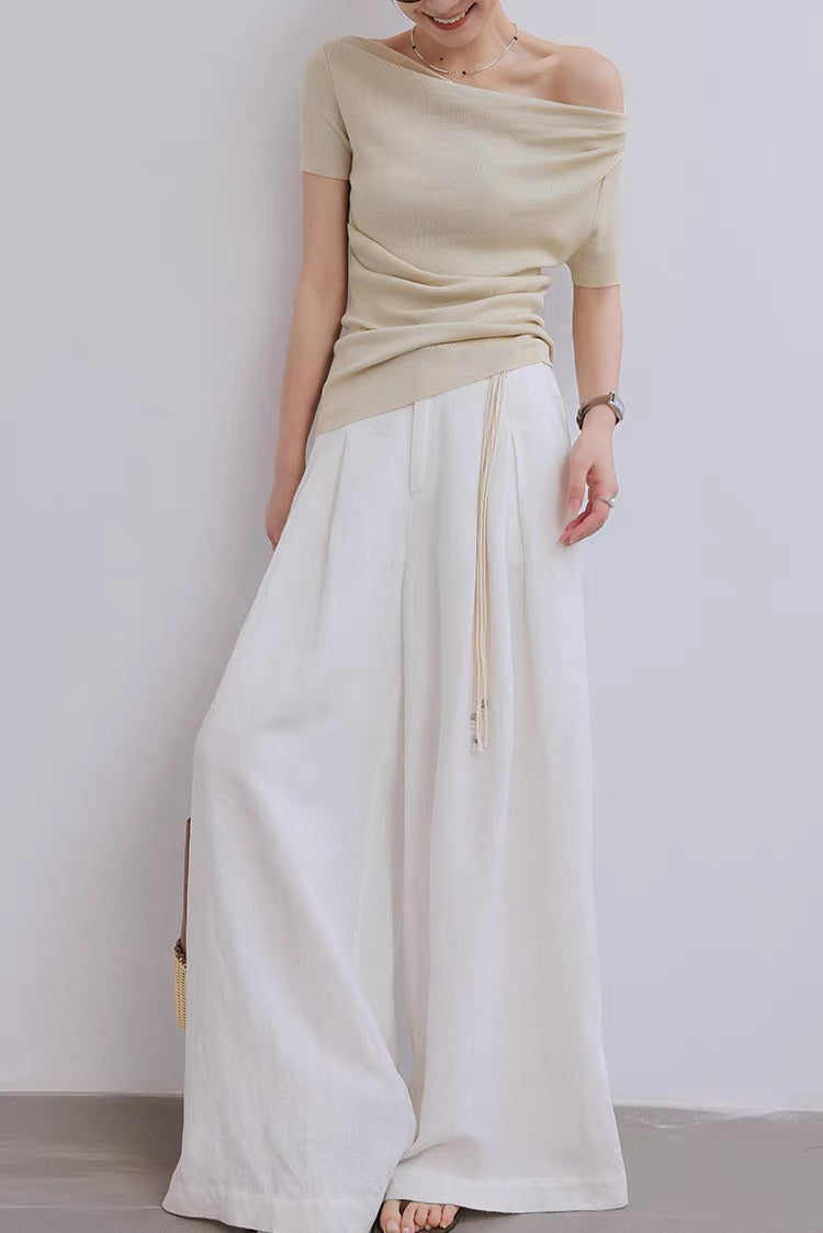 One shoulder summer knit