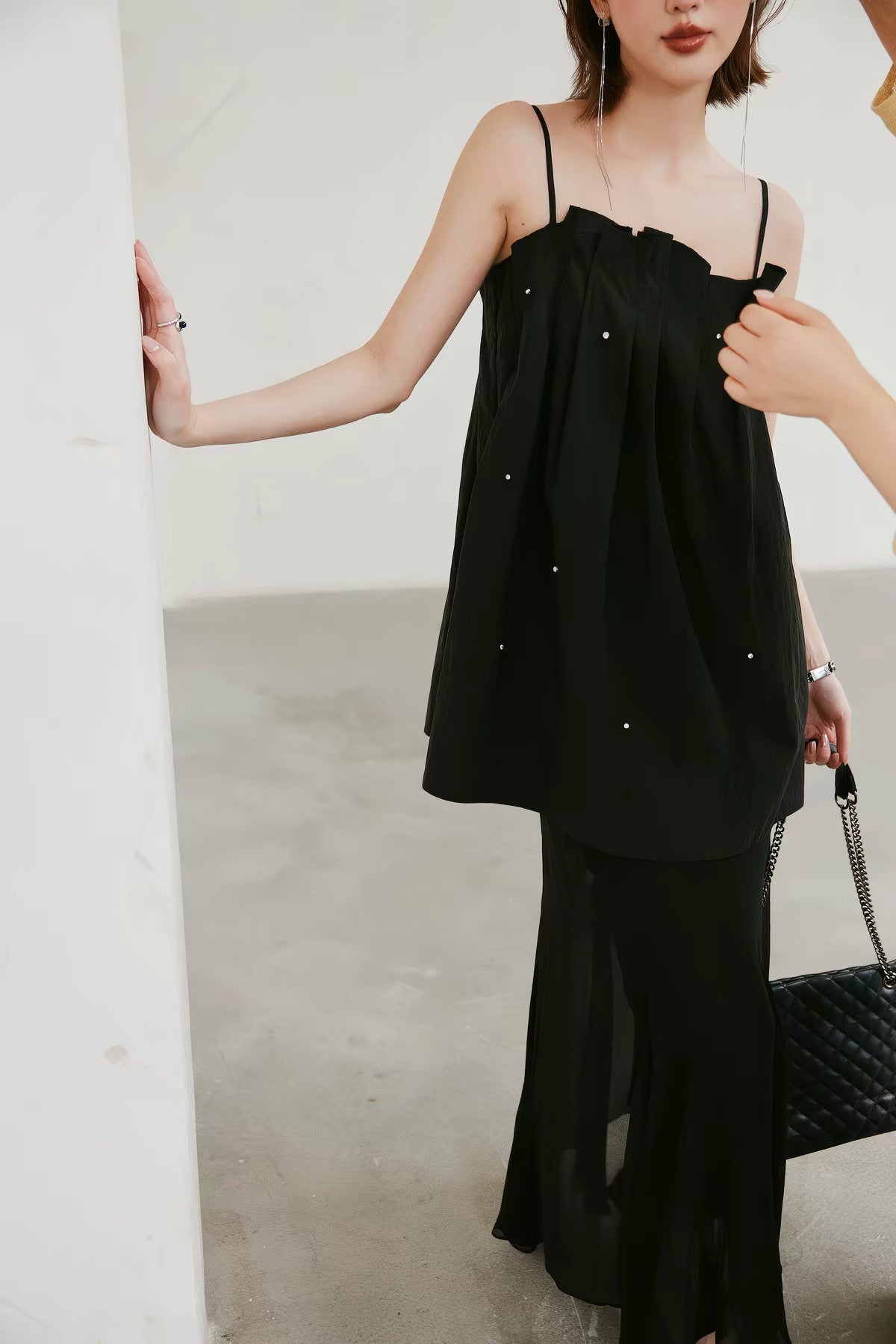 Noir Crystal Cami Tunic