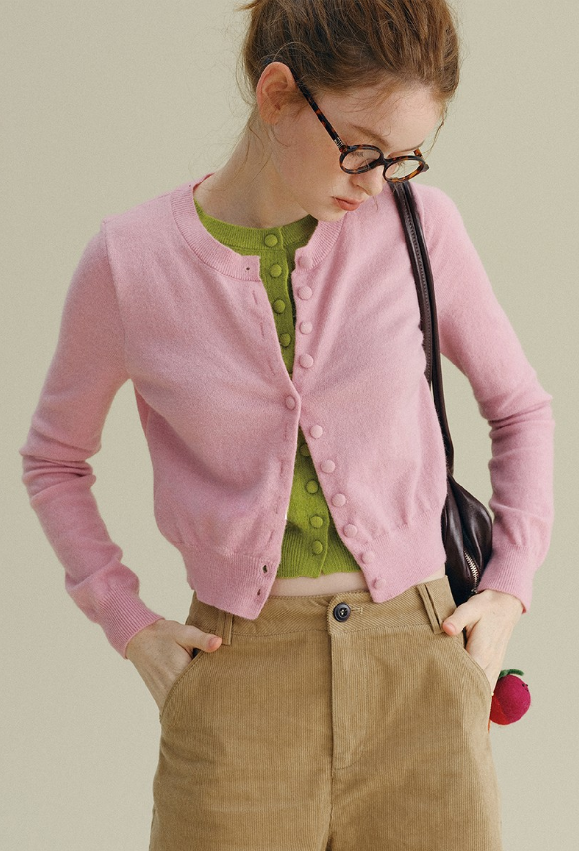 Two-tone Knit Cardigan